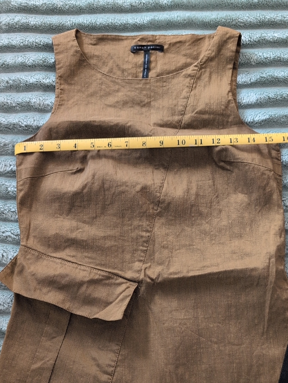 EUC Sarah Pacini Mustard Shift Dress with Black Accent - Picture 5 of 7